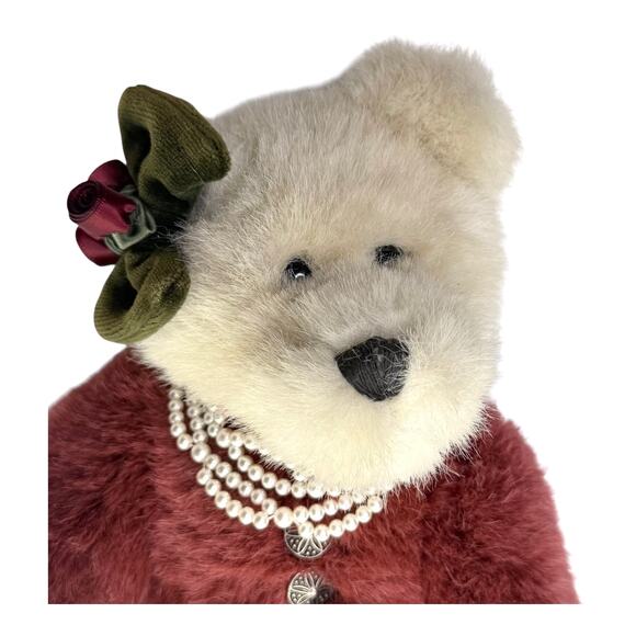 Boyds Bears Gwendolyn TEDDY BEAR 11" Archive Collection 1364 Red White Pearls - Picture 3 of 9